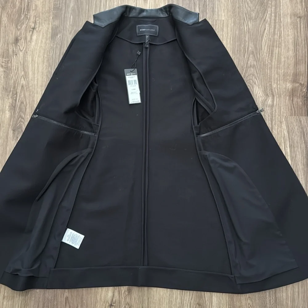 NWT BCBG MAXAZRIA Convertible Zip Jacket Black XXS